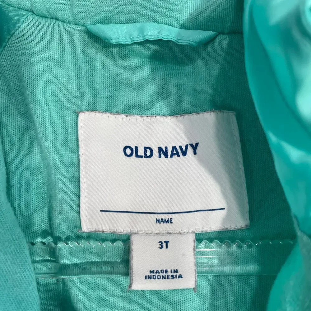 Old Navy Navy Blue Turquoise Half Zip Wind Breaker Jacket‎ Boys Size 3T